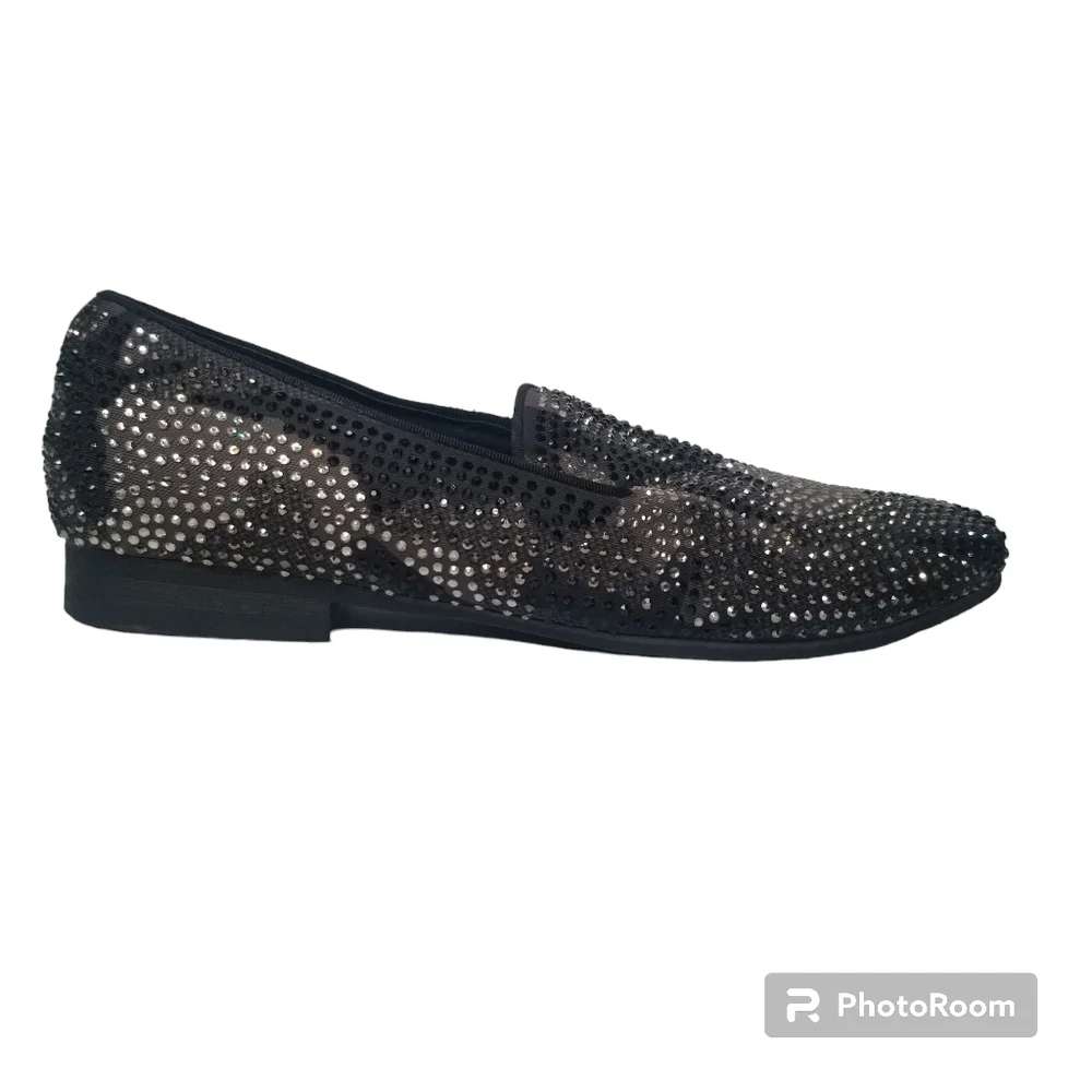 STEVE MADDEN NWOT Embellished Sparke Rhinestone Slip On Smoking Slipper Loafer